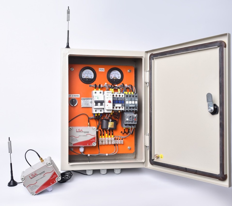 QUADRO DE FORÇA E COMANDO QDF01 PARTIDA COM CAPACITOR, PARA ACIONAMENTO DE BOMBA DE POÇO MONOFÁSICO 254V ATÉ 4CV - 400x300x200